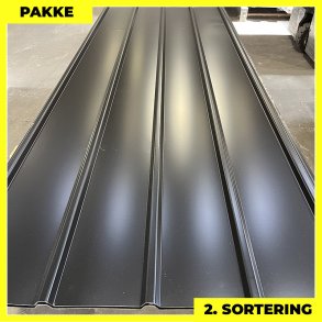 Pandeplade MTP 20/220 m/ dug - 2. sortering - 5 stk. af 3000 mm - Sort - 16,2 m²