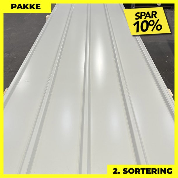 Pandeplade MTP 20/220 - 2. sortering - 7 stk. af 3000 mm - Lysegr - 22,6 m