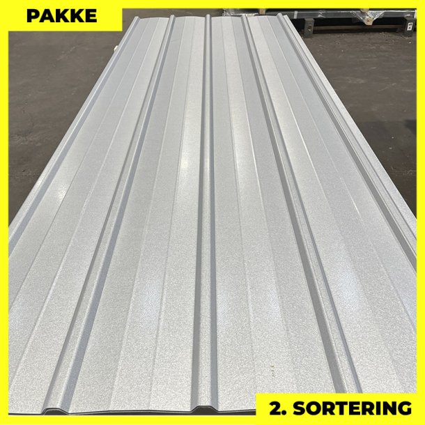 Pandeplade MTP 20/220 m/ dug - 2. sortering - 6 stk. af 3000 mm - Aluzink - 19,4 m