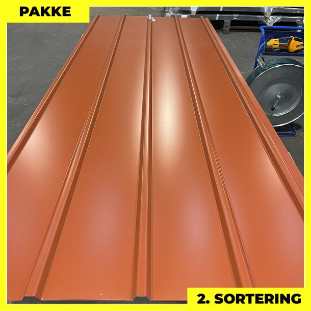 Pandeplade MTP 20/220 - 2. sortering - 6 stk. af 3000 mm - Teglrd - 19,4 m