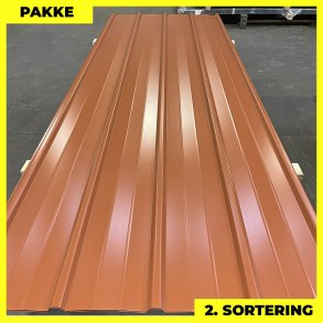 Pandeplade MTP 20/220 - 2. sortering - 3 stk. af 3000-3180 mm - Teglrd - 9,9 m²