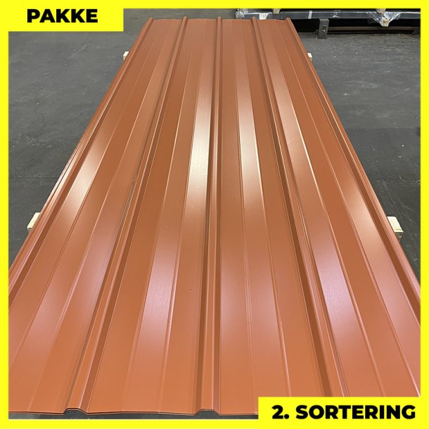 Pandeplade MTP 20/220 - 2. sortering - 3 stk. af 3000-3180 mm - Teglrd - 9,9 m