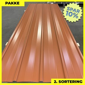 Pandeplade MTP 20/220 - 2. sortering - 3 stk. af 3000-3180 mm - Teglr�d - 9,9 m�