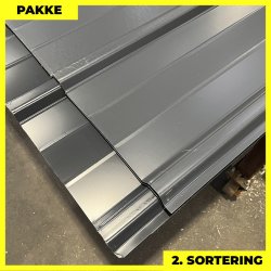 Pandeplade MTP 20/220 m/ dug - 2. sortering - 6 stk. af 3000-3240 mm - Antracit-/Grafitgr - 20 m&sup2;