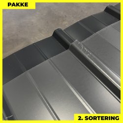 Pandeplade MTP 20/220 m/ dug - 2. sortering - 6 stk. af 3000-3240 mm - Antracit-/Grafitgr - 20 m&sup2;