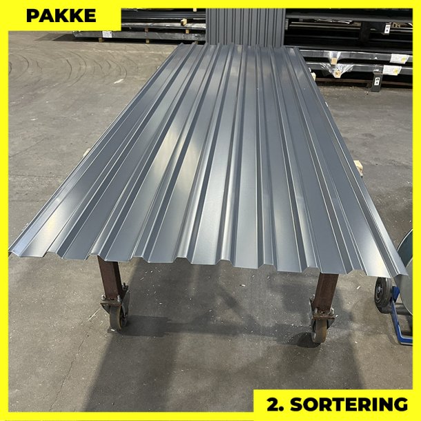 Trapezplade MTP 21 - 2. sortering - 3 stk. af 3500 mm - Antracitgr - 10,8 m