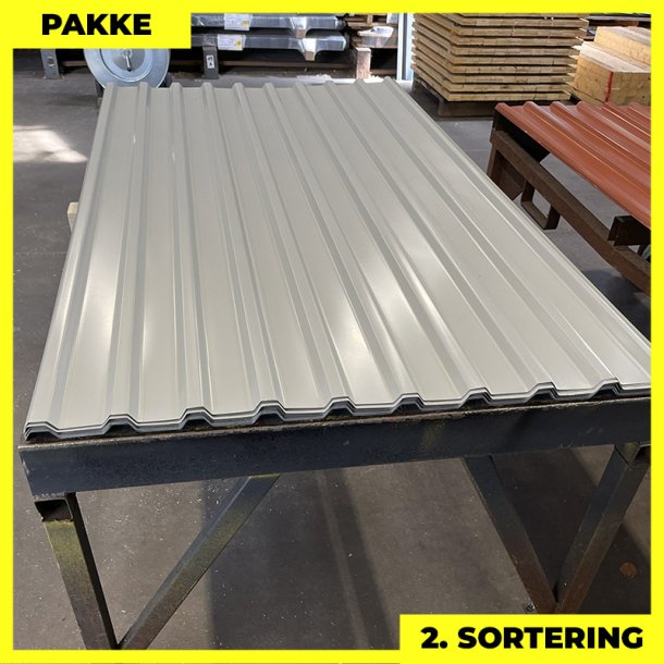 Trapez MTP 21 - 2. sortering - 13 stk. af 2000 mm - Lysegr - 26,9 m