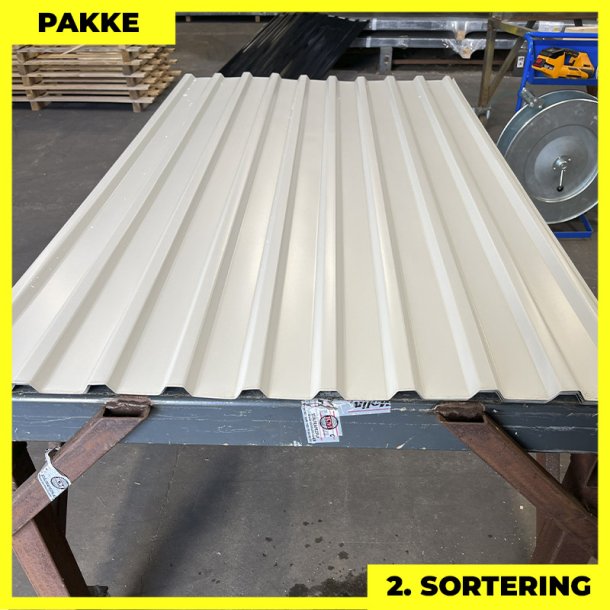 Trapez MTP 21 - 2. sortering - 4 stk. af 2000 mm - Hvid - 8,2 m