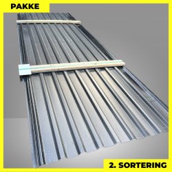 Trapezplade MTP 21 m/ dug - 2. sortering - 3 stk. af 3500 mm - Sort - 10,8 m&sup2;