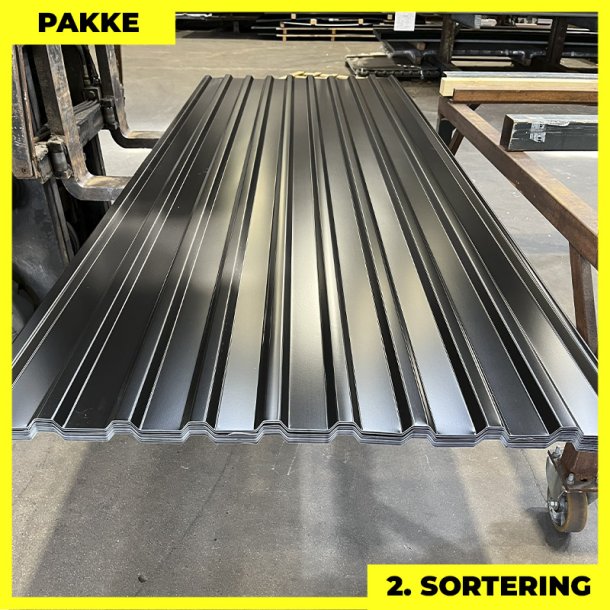 Trapez MTP 21 - 2. sortering - 14 stk. af 3000 mm - Sort - 43,4 m