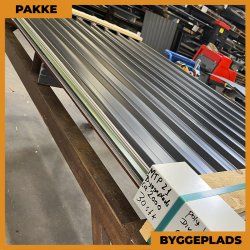 Trapez MTP 21 - Byggepladsplader - 30 stk. af cirka 2000 mm - Forskellige farver - 62,1 m