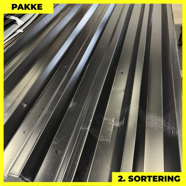 Trapez MTP 46 m/ dug - 2. sortering - 16 stk. af 3000 mm - Sort - 43,2 m