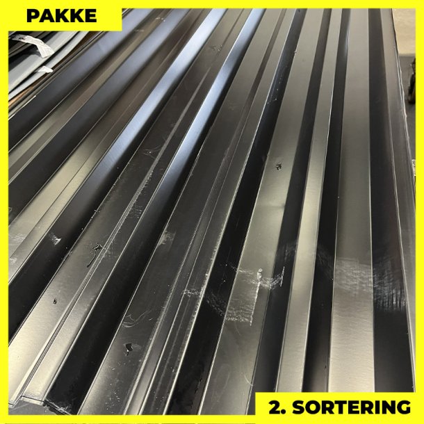 Trapez MTP 46 - 2. sortering - 14 stk. af 3000 mm - Sort - 37,8 m