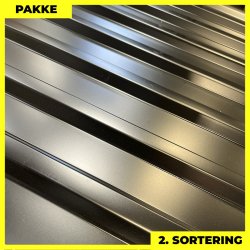 Trapezplade MTP 21 - 2. sortering - 11 stk. af 3000-3750 mm - Sort - 38,8 m&sup2;