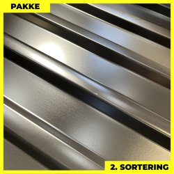 Trapezplade MTP 21 - 2. sortering - 11 stk. af 3000-3750 mm - Sort - 38,8 m&sup2;