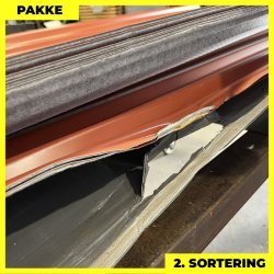 Trapezplade MTP 21 m/ dug - 2. sortering - 7 stk. af 2500 mm - Teglrd - 18,1 m&sup2;