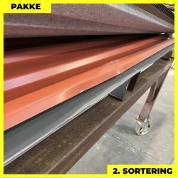 Trapezplade MTP 21 m/ dug - 2. sortering - 7 stk. af 2500 mm - Teglrd - 18,1 m&sup2;