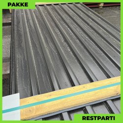 Trapezplade MTP 21 - Restparti - 9 stk. af 3250 mm - 0,4 mm - Sort - 30,2 m&sup2;