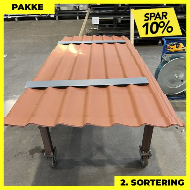 Teglstensprofil Traditionel - 2. sortering - 6 stk. af 2930 mm - Teglrd - 18,9 m