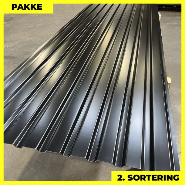 Trapezplade MVP 21 - 2. sortering - 8 stk. af 3250 mm - Sort - 26,9 m