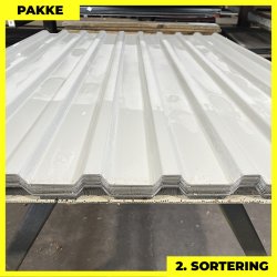 Trapezplade MTP 21 - 2. sortering - 37 stk. af 1500 mm - Lysegr - 57,4 m&sup2;