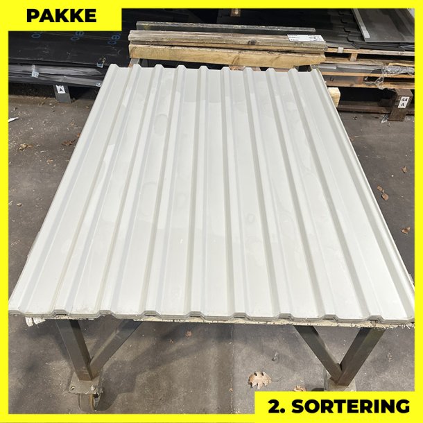Trapezplade MTP 21 - 2. sortering - 37 stk. af 1500 mm - Lysegr - 57,4 m