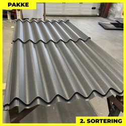 Sinus 35 m/ markering - 2. sortering - 18 stk. af 2300 mm - Mat Sort - 41,4 m&sup2;