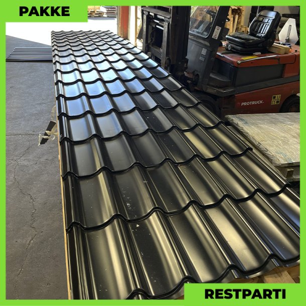 Teglstensprofil Eva - Restparti - 9 stk. af 5750 mm - Sort - 56,9 m