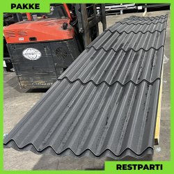 Sinus 35 m/ markering &amp; dug - Restparti - 33 stk. af 6980 mm - 0,5 mm - Mat Sort - 230,3 m