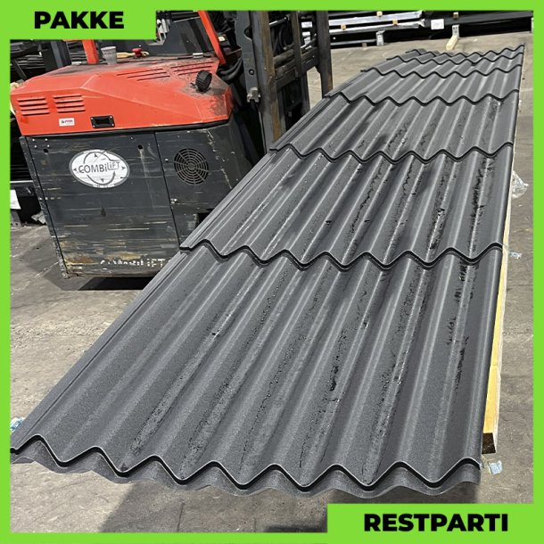 Sinus 35 m/ markering &amp; dug - Restparti - 33 stk. af 6980 mm - 0,5 mm - Mat Sort - 230,3 m