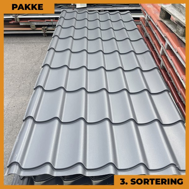 Teglstensprofil Traditionel - 3. sortering - 18 stk. af 2950 mm - Sort - 57,3 m