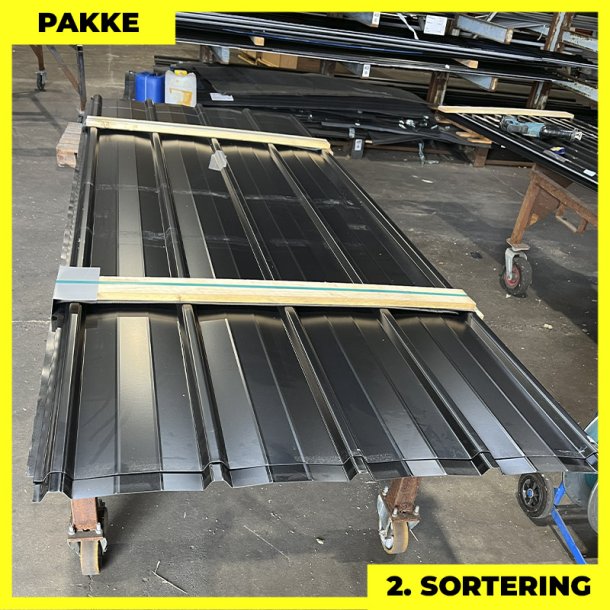 Pandeplade MTP 20/220 - 2. sortering - 8 stk. af 2620-3120 mm - Sort - 25,7 m