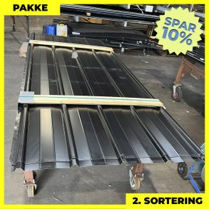 Pandeplade MTP 20/220 - 2. sortering - 8 stk. af 2620-3120 mm - Sort - 25,7 m�