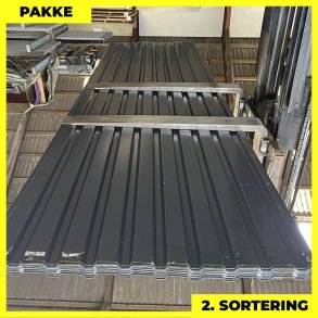 Trapezplade MVP 21 - Vg - 2. sortering - 49 stk. af 785-3745 mm - Antracitgr - 120,6 m²