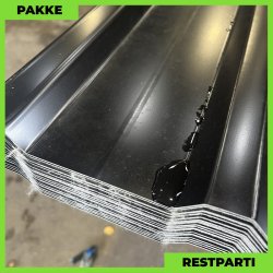 Trapezplade MTP 20/100 m/ dug - Restparti - 25 stk. af 5750 mm - 0,5 mm - Sort - 154,5 m