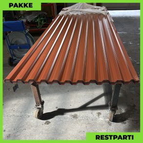 Trapez MTP 20 - Restparti - 19 stk. af 2550-3500 mm - Teglrd - 56,8 m²