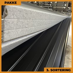 Pandeplade MTP 20/220 m/ dug - 3. sortering - 12 stk. af 6550 mm - Sort - 84,8 m