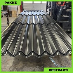 Sinus 35 m/ markering - Restparti - 54 stk. af 6440 mm - 0,5 mm - Sort - 347,76 m