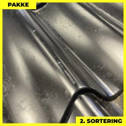 Teglstensprofil Elegant m/ dug - 2. sortering - 4 stk. af 4000-6400 mm - Sort - 20,8 m