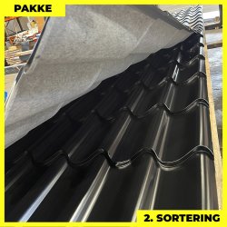 Teglstensprofil Elegant m/ dug - 2. sortering - 4 stk. af 4000-6400 mm - Sort - 20,8 m