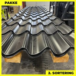 Teglstensprofil Elegant m/ dug - 2. sortering - 4 stk. af 4000-6400 mm - Sort - 20,8 m