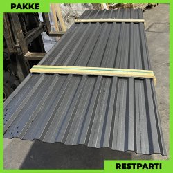 Trapezplade MTP 19 - Restparti - 20 stk. af 3500 mm - 0,4 mm - Sort - 77 m