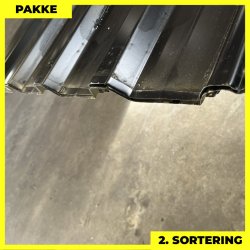 Trapezplade MTP 35 - 2. sortering - 22 stk. af 6000 mm - Sort - 132 m&sup2;