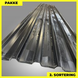 Trapezplade MTP 35 - 2. sortering - 22 stk. af 6000 mm - Sort - 132 m&sup2;