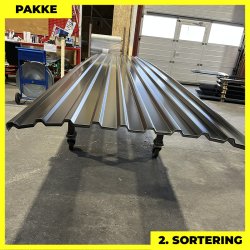 Trapezplade MTP 21 - 2. sortering - 12 stk. af 5750 mm - Sort - 71,4 m