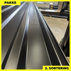 Trapezplade MTP 21 - 2. sortering - 12 stk. af 5750 mm - Sort - 71,4 m