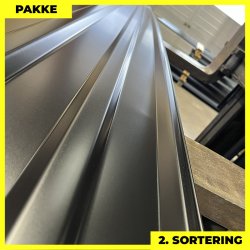 Trapezplade MTP 21 - 2. sortering - 12 stk. af 5750 mm - Sort - 71,4 m