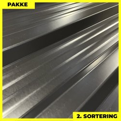 Trapez MTP 35 m/ dug - 2. sortering - 7 stk. af 4900-6250 mm - Sort - 42,4 m