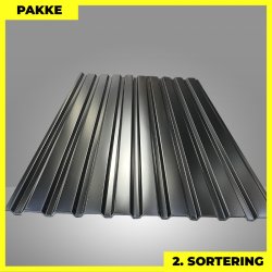 Trapezplade MVP 21 - Vg - 2. sortering - 8 stk. af 2000 mm - Sort - 16,5 m