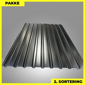 Trapezplade MVP 21 - Vg - 2. sortering - 8 stk. af 2000 mm - Sort - 16,5 m